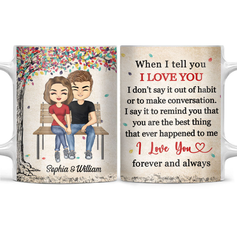 I Love You Forever And Always Chibi Couple - Personalized Custom White Edge-to-Edge Mug