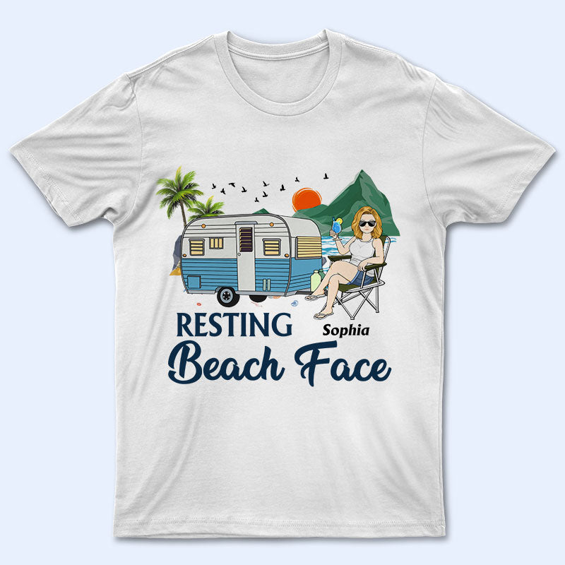 Camping Beach Resting Beach Face - Beach Life - Personalized Custom T Shirt