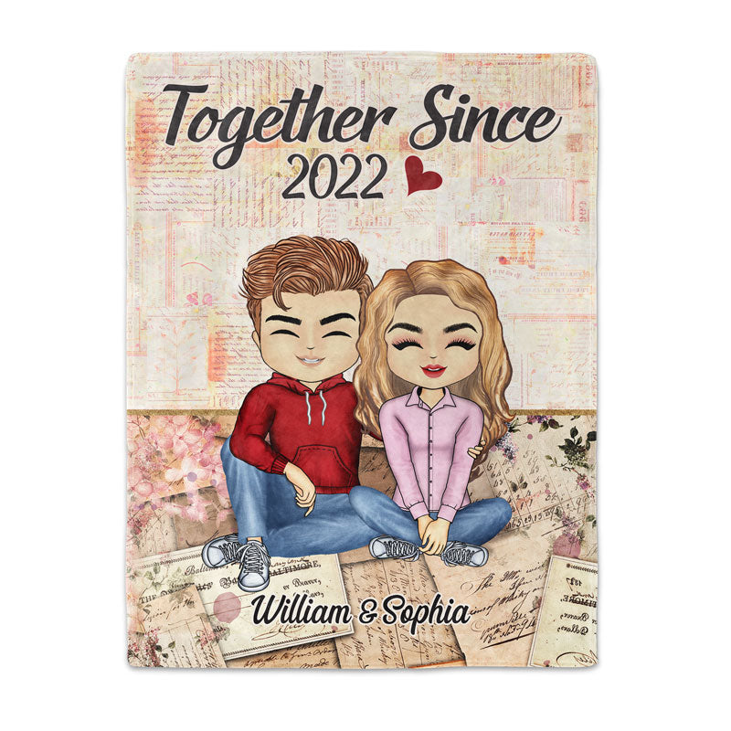 Together Since Husband Wife - Couple Gift - Personalized Custom Fleece Blanket
