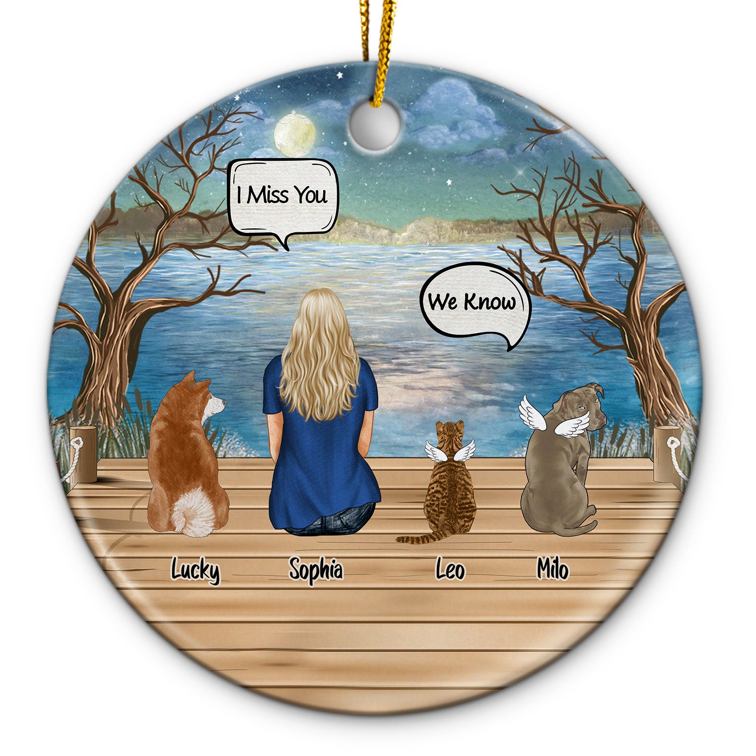 Still Talk About You Dog Loss Cat Loss Pet Memorial - Christmas Gift - Personalized Custom Circle Ceramic Ornament