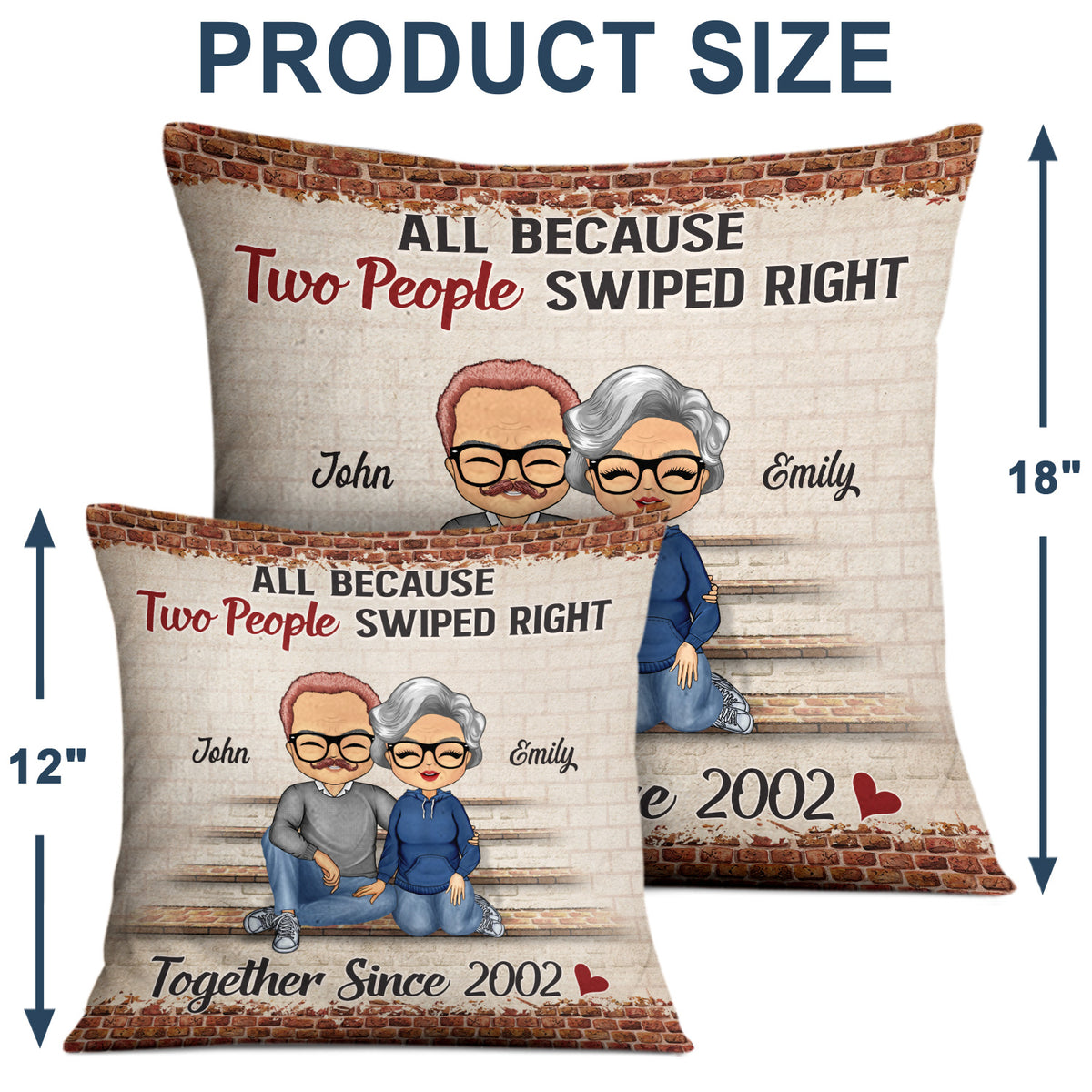 Together Since Husband Wife - Couple Gift - Personalized Custom Pillow