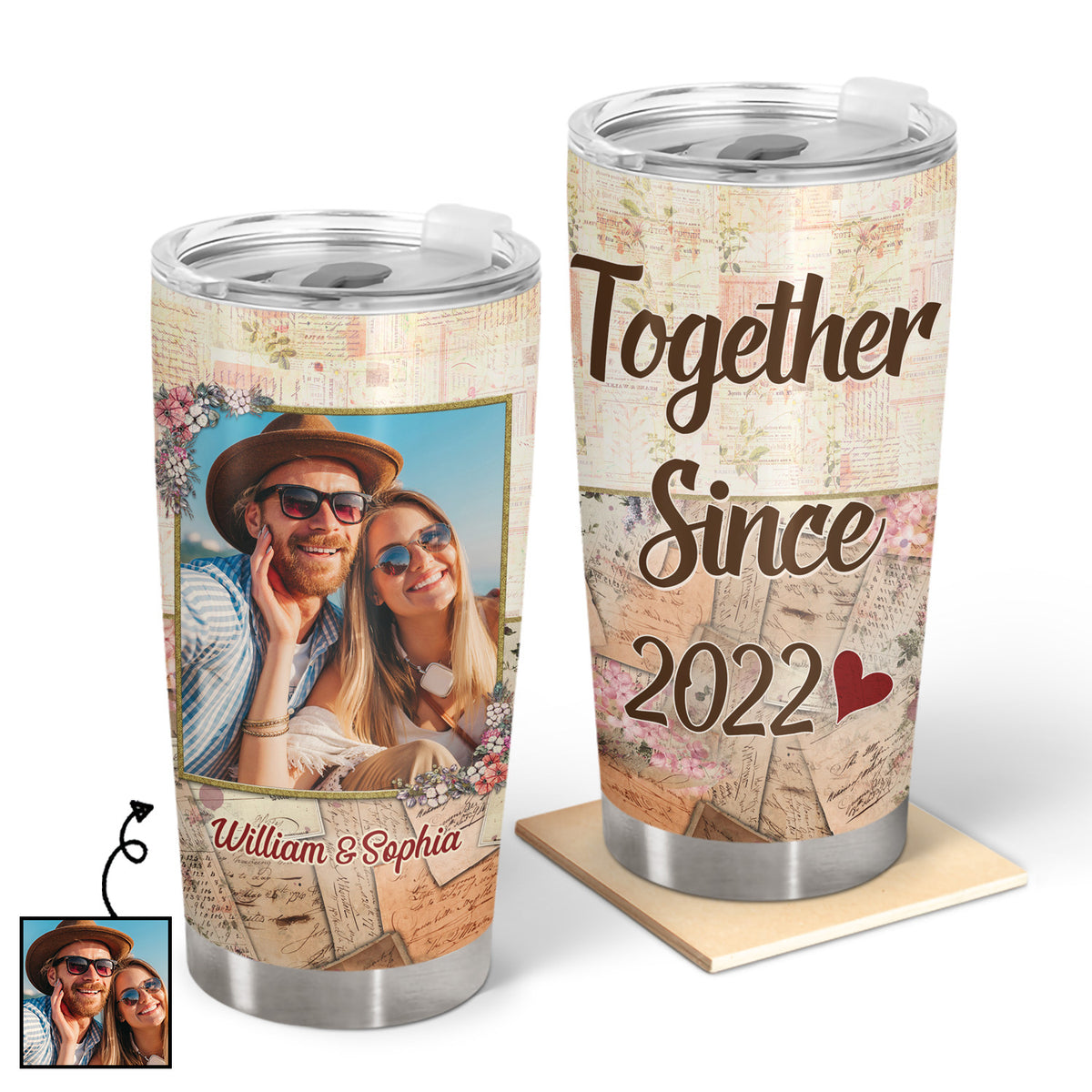 Custom Photo Together Since Husband Wife Couple T Personalized