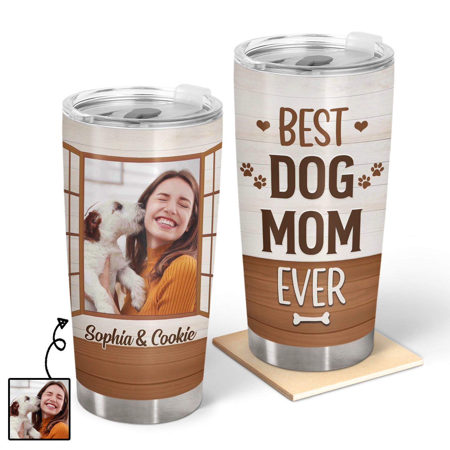Custom Photo Thank You Best Dog Mom Ever, Best Cat Dad Ever - Gift For Pet Lovers - Personalized Custom Tumbler