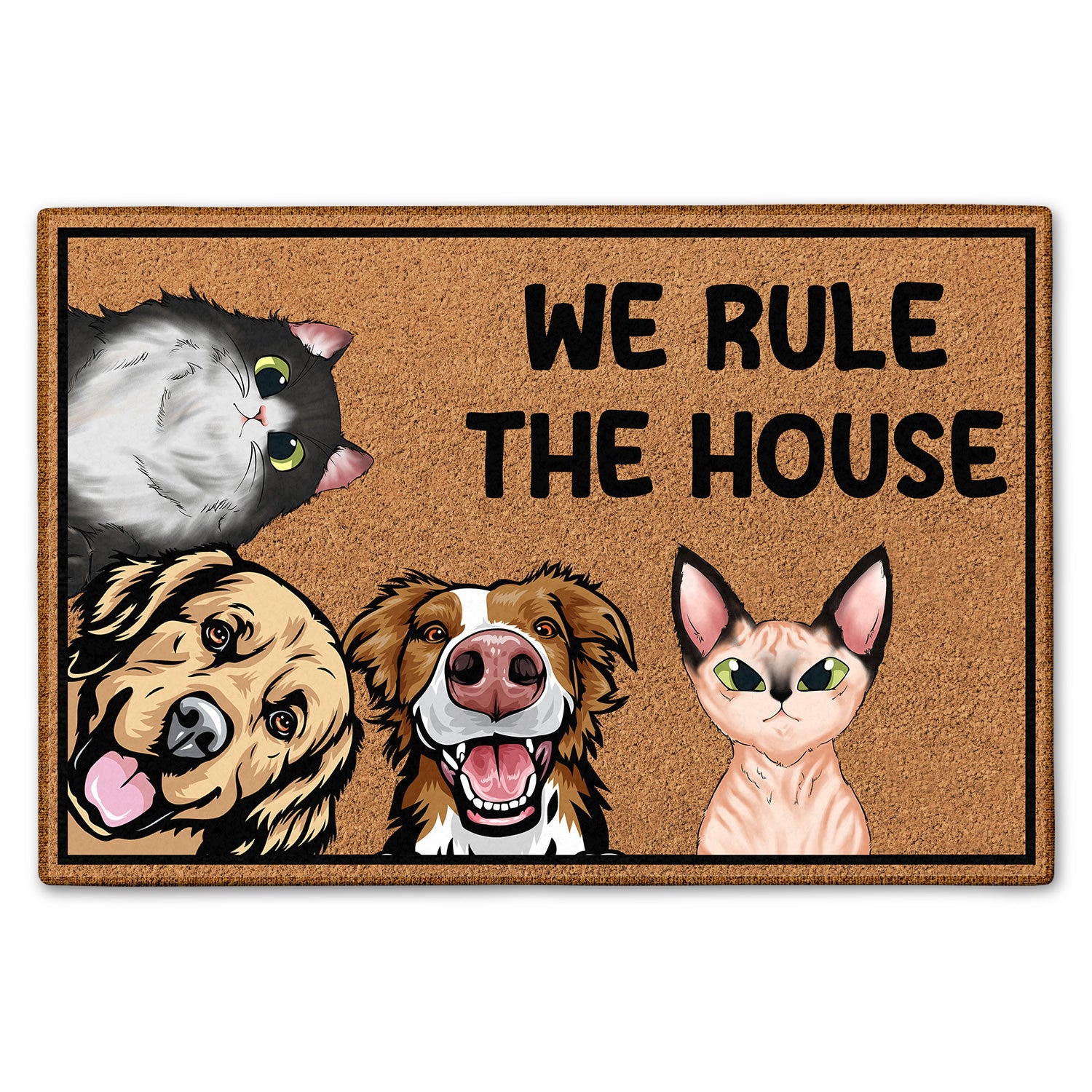 We Rule The House - Gift For Dog Lovers & Cat Lovers - Personalized Custom Doormat