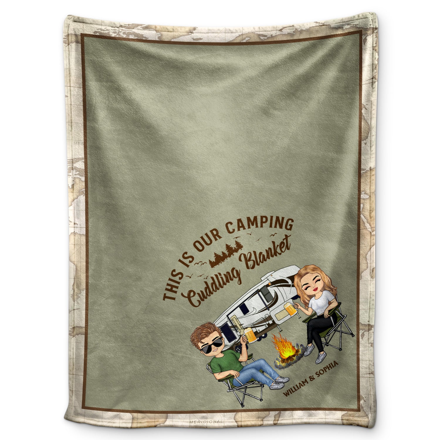 This Is Our Camping Cuddling Blanket Camping - Anniversary, Birthday Gift For Spouse, Husband, Wife, Boyfriend, Girlfriend - Personalized Custom Fleece Blanket