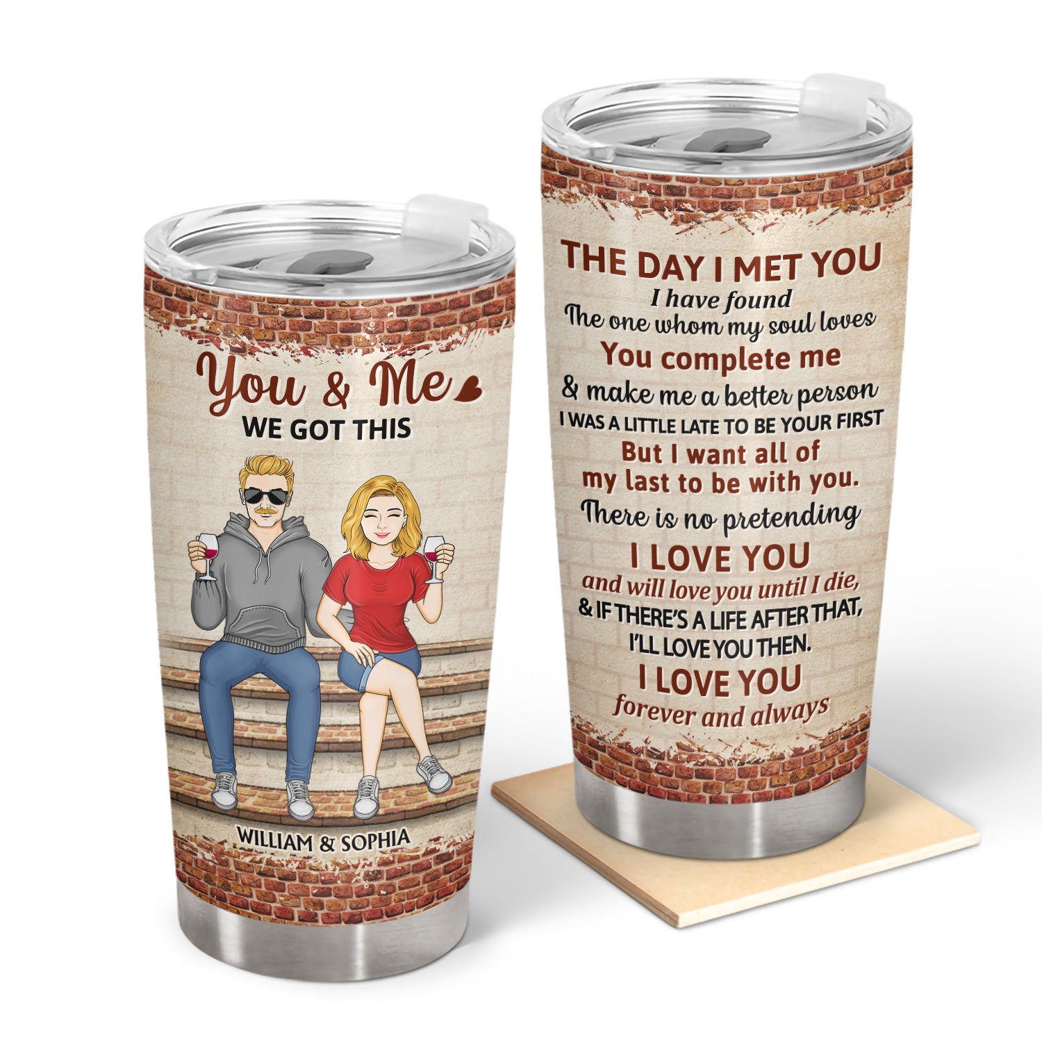 The Day I Met You Couples Family - Anniversary, Birthday Gift For Spouse, Husband, Wife, Boyfriend, Girlfriend - Personalized Custom Tumbler