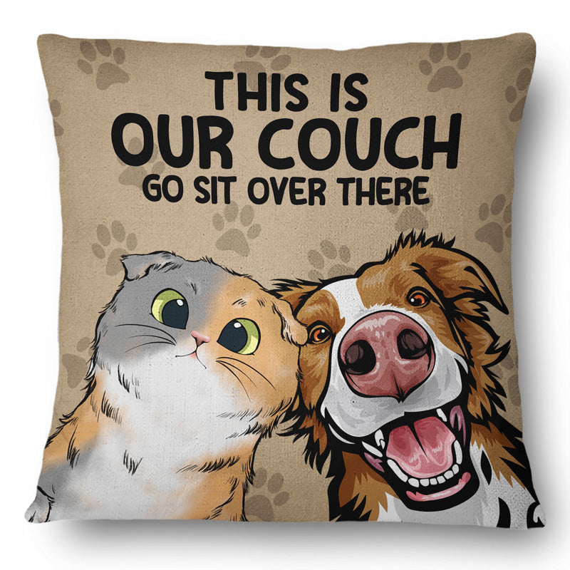 This Is Our Couch Go Sit Over There Funny Cartoon Cat - Gift For Cat Lovers  - Personalized Pillow in 2023