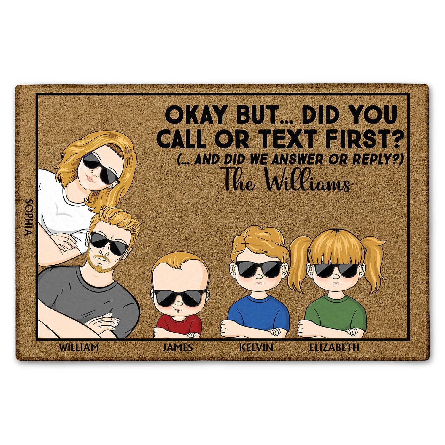 Okay But Did You Call Or Text First Couples - Anniversary, Birthday, Housewarming Gift For Spouse, Husband, Wife, Family - Personalized Custom Doormat