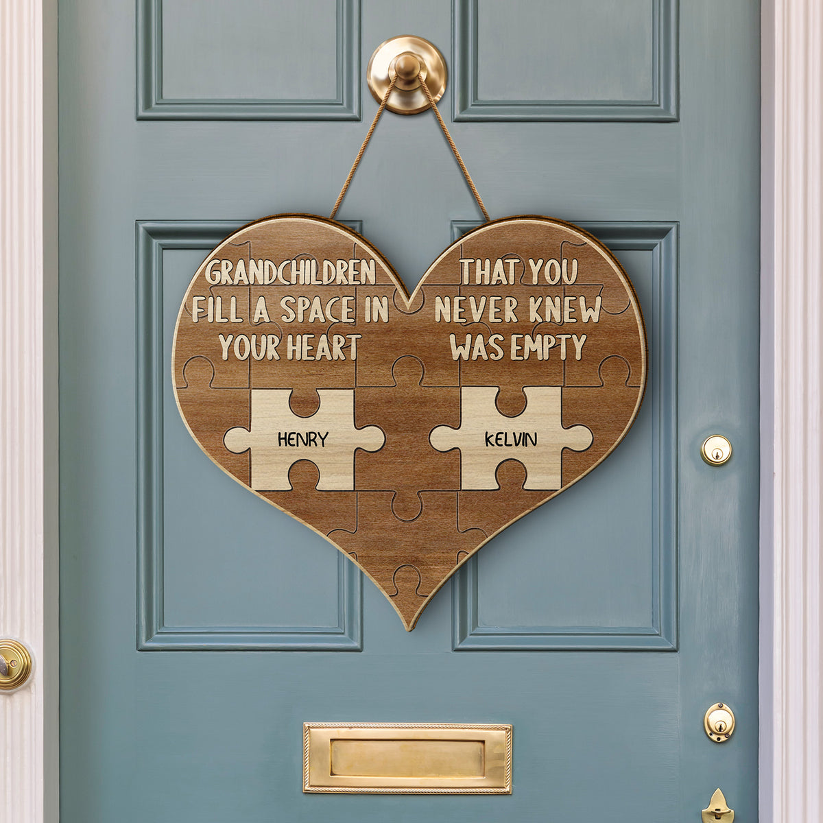 Grandchildren Fill A Space In Your Heart Puzzle - Birthday, Loving Gif - Wander Prints™