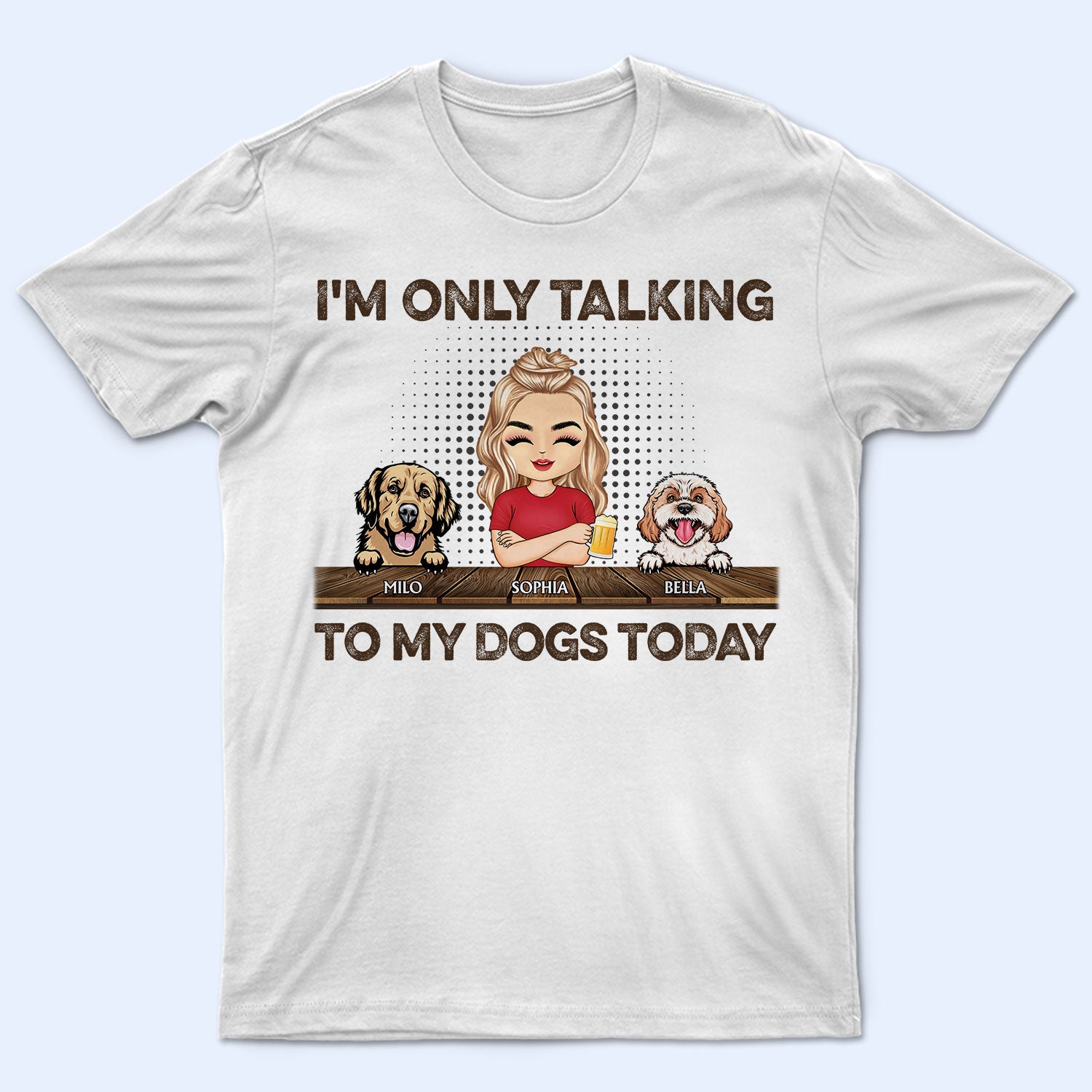 I'm Only Talking To My Dogs Today Chibi - Funny, Birthday Gift For Dog Mom, Dog, Dad, Dog Lovers, Cat Mom, Cat Dad, Cat Lovers, Pet Owners - Personalized Custom T Shirt