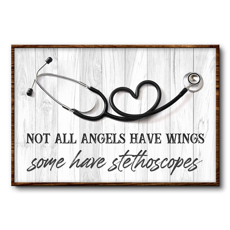 Not All Angels Have Wings Nurse Gift - Custom Poster