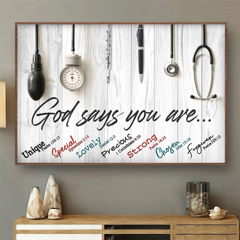 Nurse God Says You Are Custom Poster, Instruments Doctor Nurse Gift