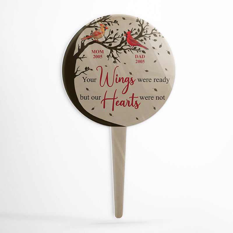 Our Hearts Were Not - Family Memorial Gift - Personalized Custom Circle Acrylic Plaque Stake
