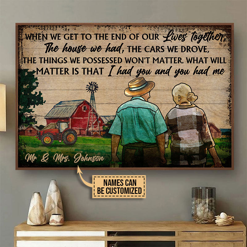 Old Farmer Couple When We Get Old Custom Poster