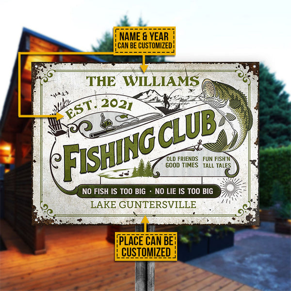 Personalized Fishing No Fish Is Too Big Custom Classic Metal Signs - Wander  Prints™