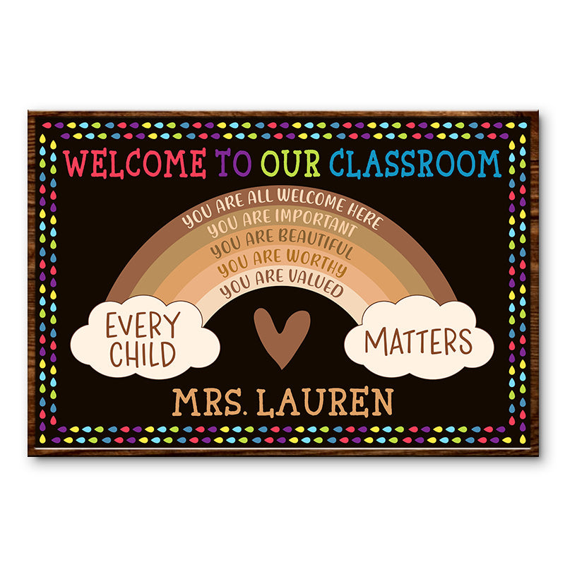 Personalized Teacher You Are All Welcome Here Custom Poster, Teacher Gifts, Classroom Decor