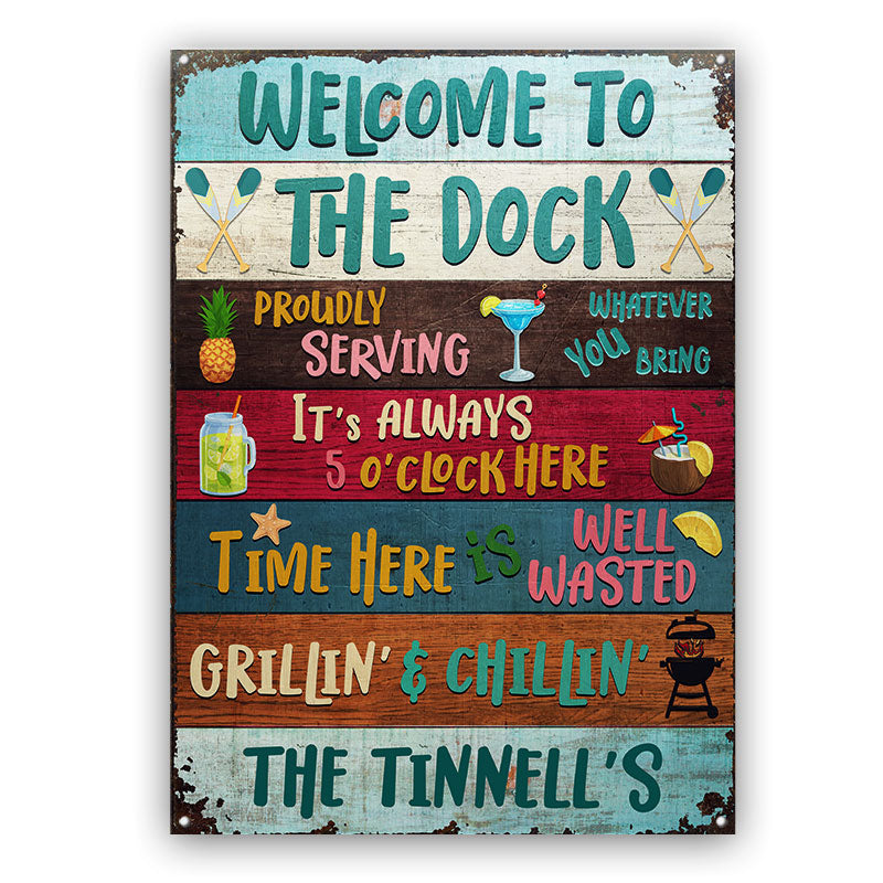 Welcome To Our Dock - Personalized Custom Classic Metal Signs