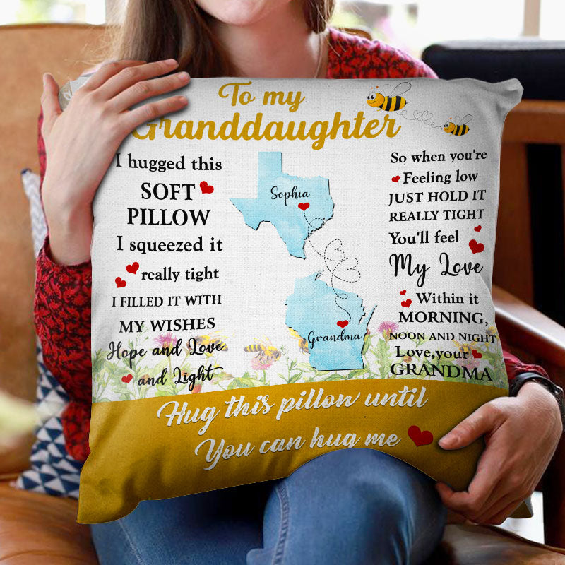 Sending Hugs Personalized 18-inch Throw Pillow