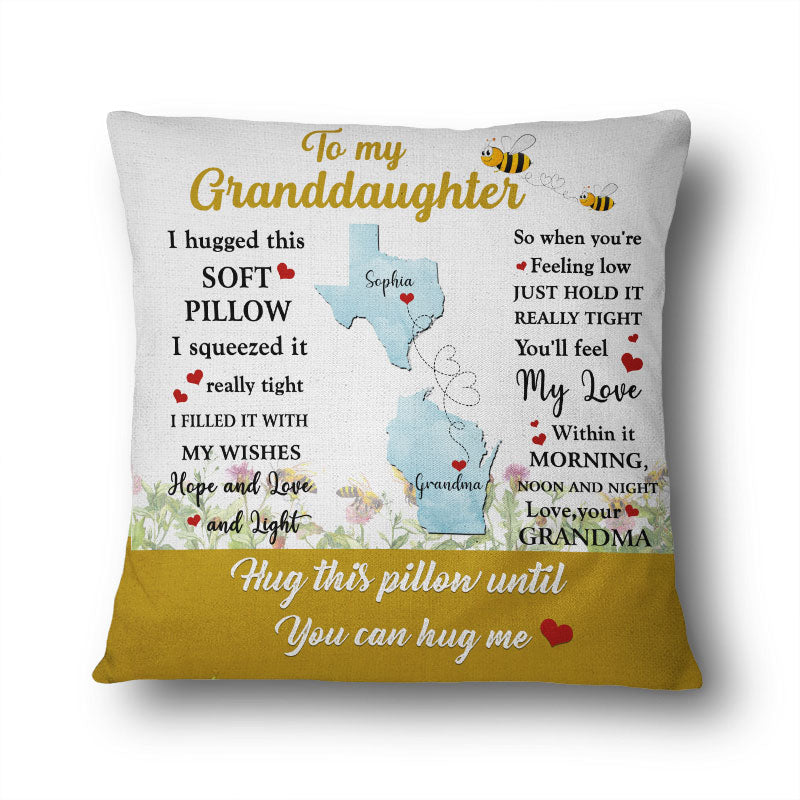 I Hug This Soft Pillow - Gift For Grandkids - Personalized Custom Pillow
