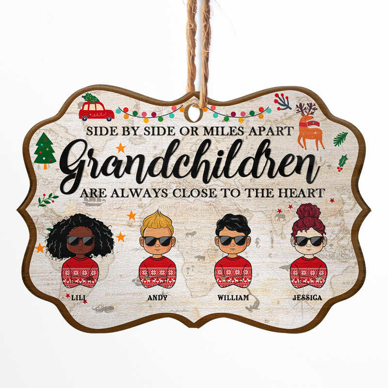 Grandchildren Are Always Close At Heart - Gift For Grandparent - Personalized Wooden Ornament