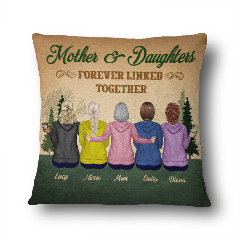 Mother And Daughter Forever Linked - Gift For Mother And Daughter - Personalized Custom Pillow
