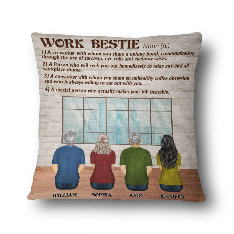 Work Bestie - Gift For Colleagues - Personalized Custom Pillow