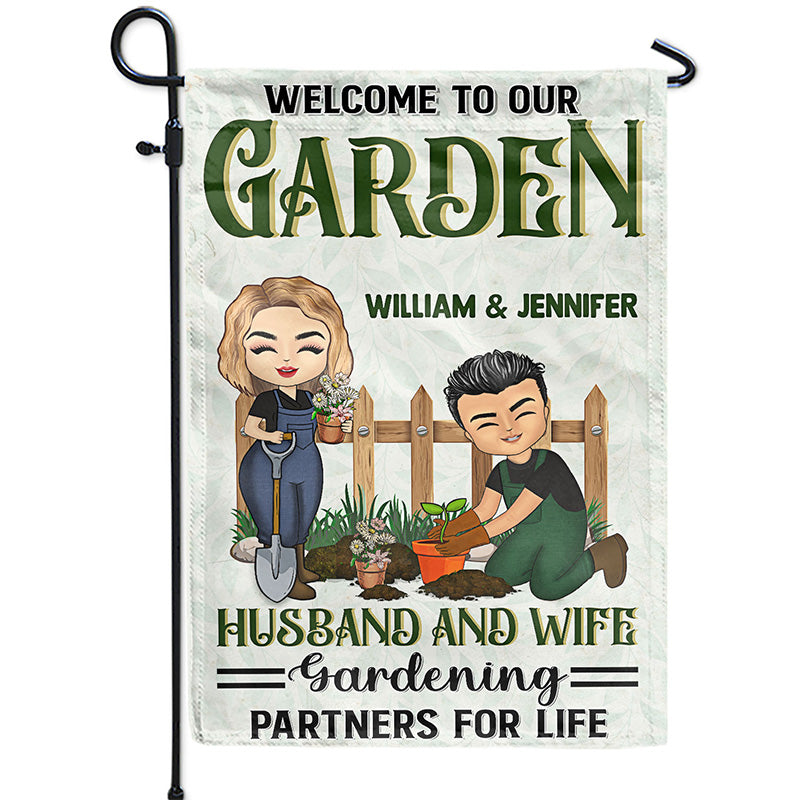 Gardening Partners For Life - Gift For Gardening Couples - Personalized Custom Flag