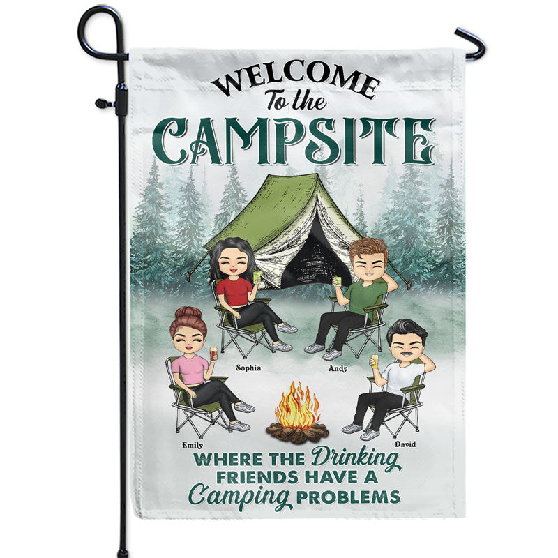 Where The Drinking Friends - Gift For Camping Lovers - Personalized Custom Flag