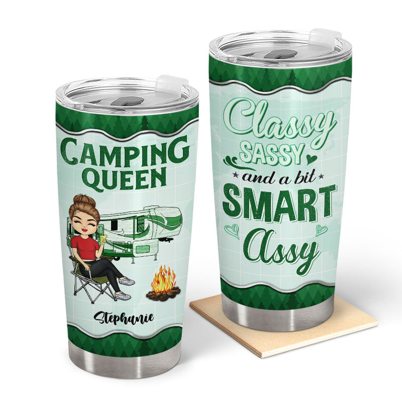Camping Queen Classy Sassy - Gift For Camping Lovers - Personalized Custom Tumbler