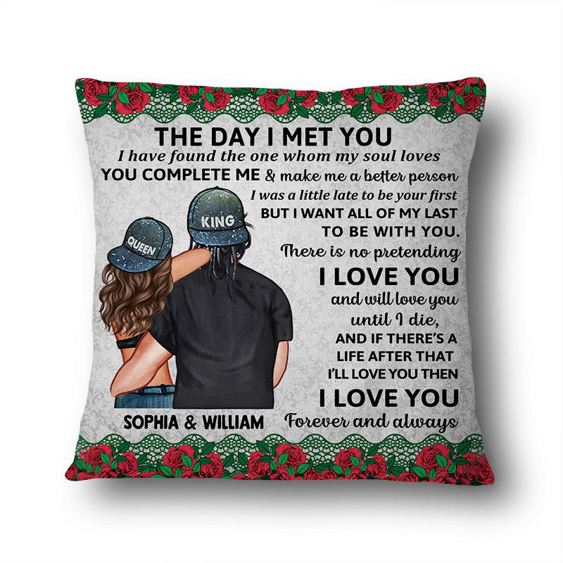 The Day I Met You Couple King Queen - Personalized Custom Pillow