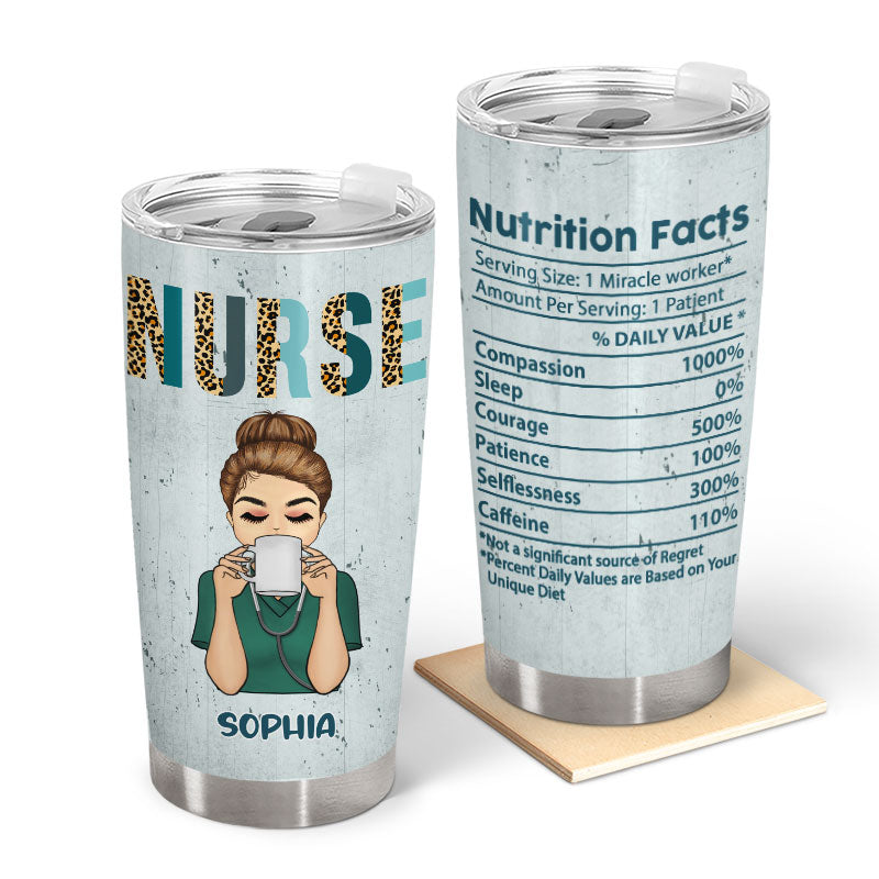 Nutrition Facts Gift For Nurse - Personalized Custom Tumbler