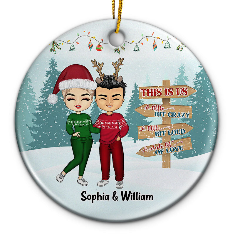 A Whole Lot Of Love - Christmas Gift For Couples - Personalized Custom Circle Ceramic Ornament