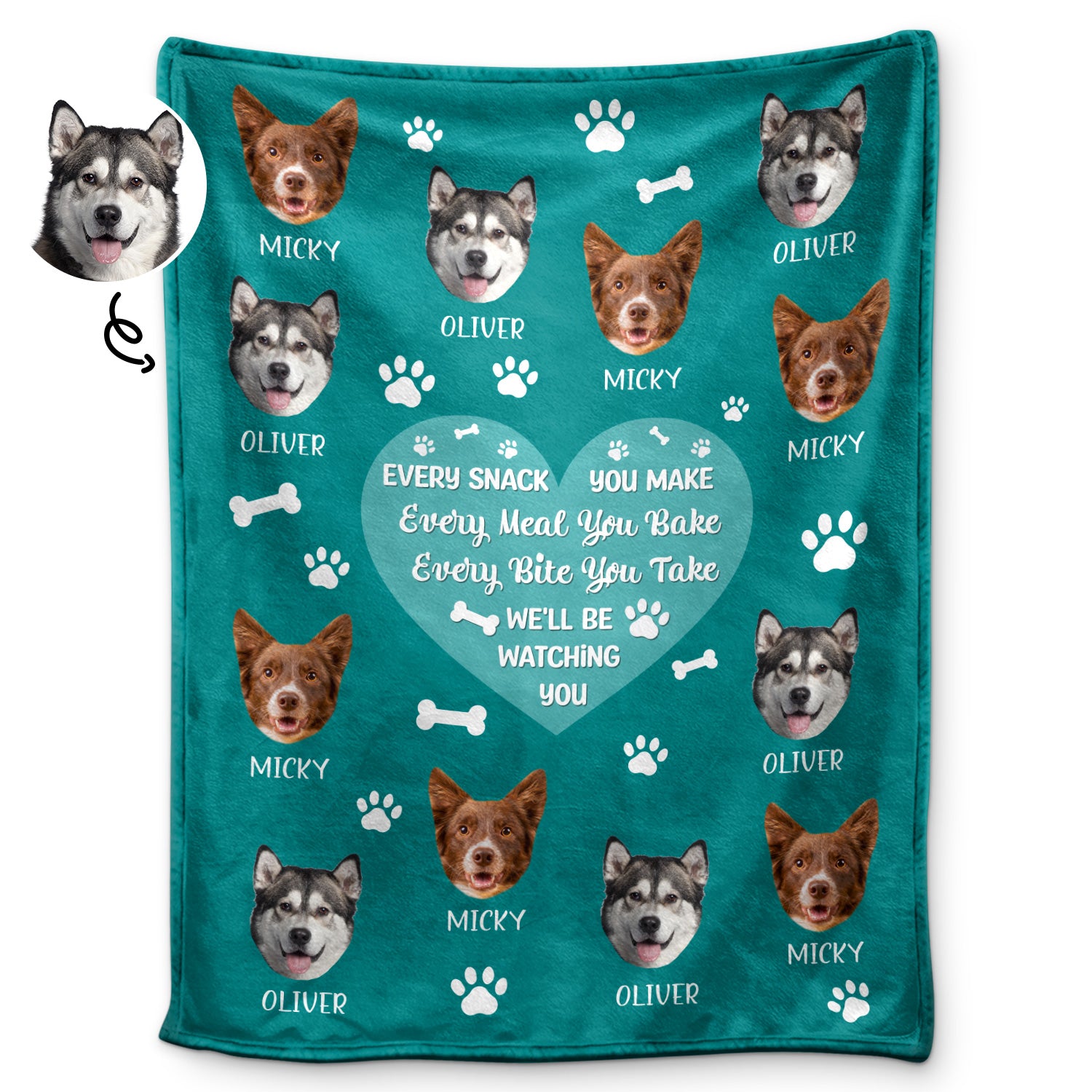 Custom Photo Dog Cat We’ll Be Watching You - Gift For Pet Lovers - Personalized Custom Fleece Blanket