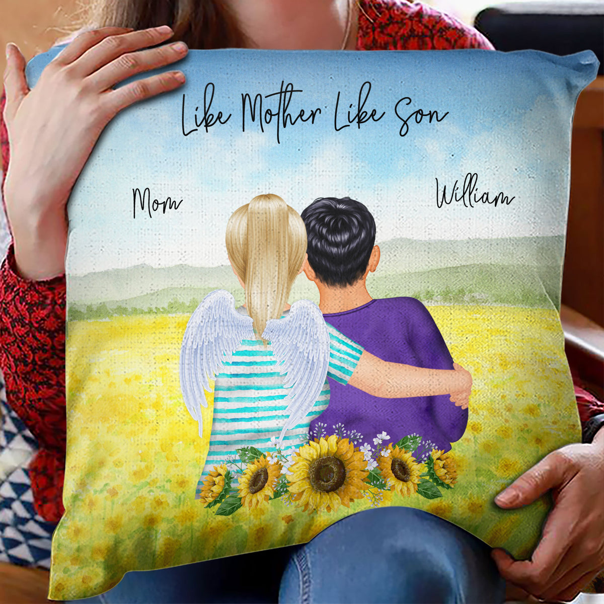 The Love Between Mother And Son Is Forever Photo Pillow