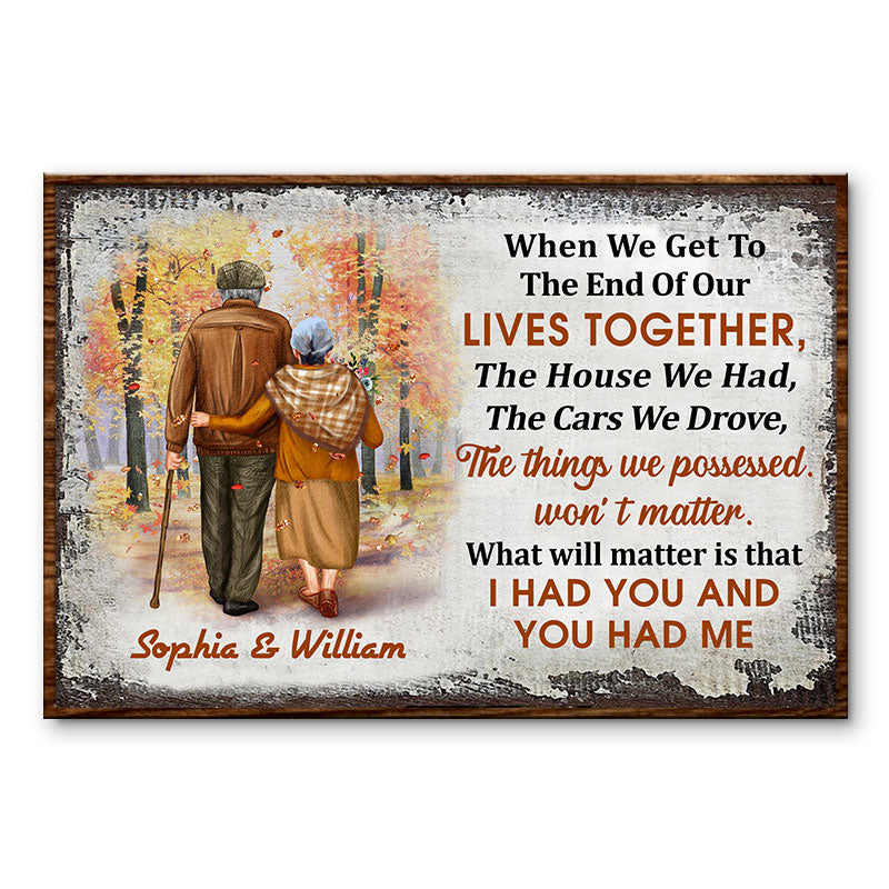Family Old Couple When We Get Custom Color Skin Custom Poster, Personalized Fall Couple Wall Art, Couple Gift