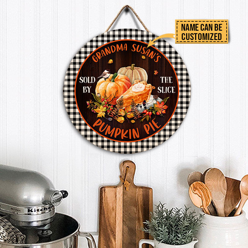 Pumpkin Pie Slice Custom Wood Circle Sign, Pumpkin Decor, Bakery Decor, Farmhouse Kitchen Decorations