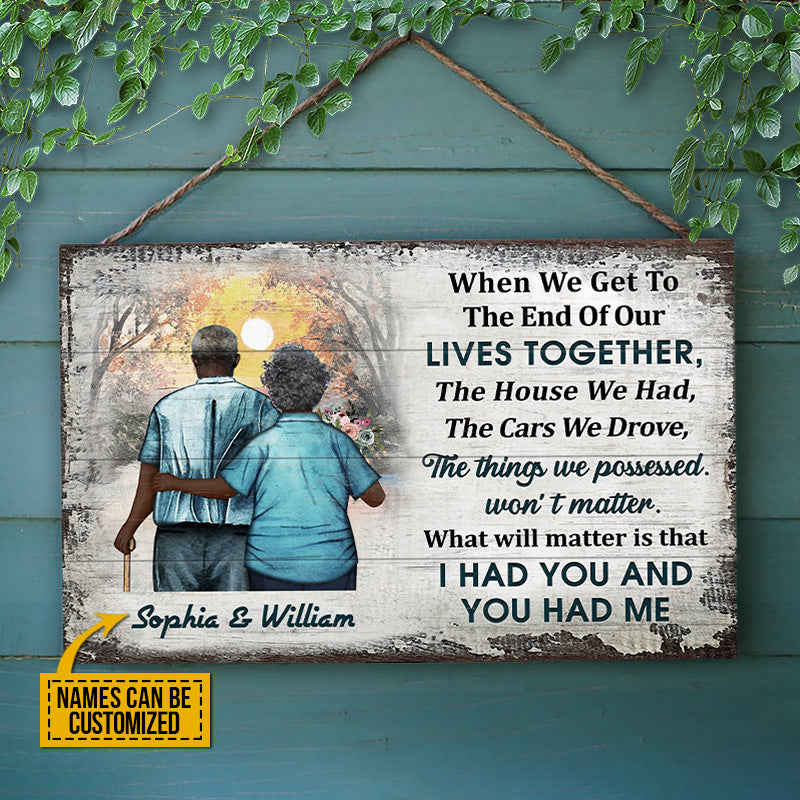Personalized Africa Old Couple When We Get Custom Wood Rectangle Sign