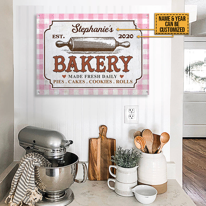 Personalized Bakery Fresh Daily Custom Classic Metal Signs