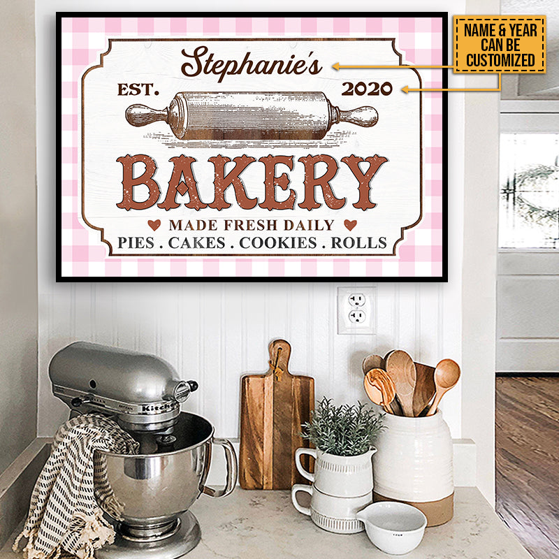 Personalized Bakery Fresh Daily Custom Poster