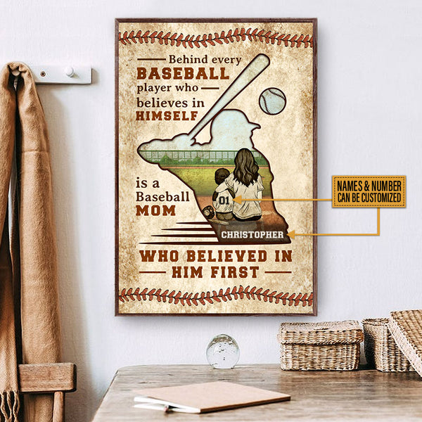 Personalized Baseball Mom Behind Every Baseball Player Custom Poster -  Wander Prints™