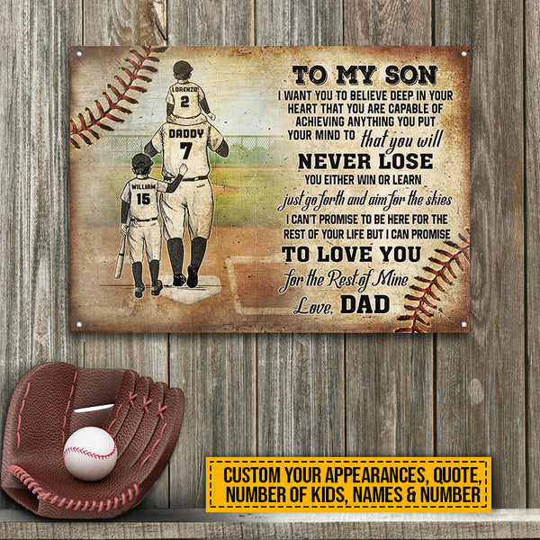 Personalized Baseball Dad And Son Thank You Custom Quote Customized Po -  Wander Prints™