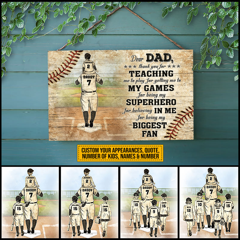 Personalized Baseball Dad And Son Thank You Custom Quote