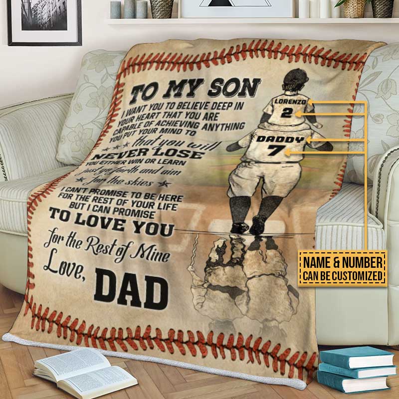 Personalized Fishing Dad Fleece Blanket from Daughter Son Gift for