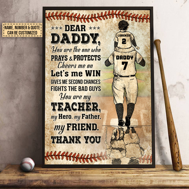 Personalized Baseball Dad And Son Thank You Custom Quote Customized Po -  Wander Prints™