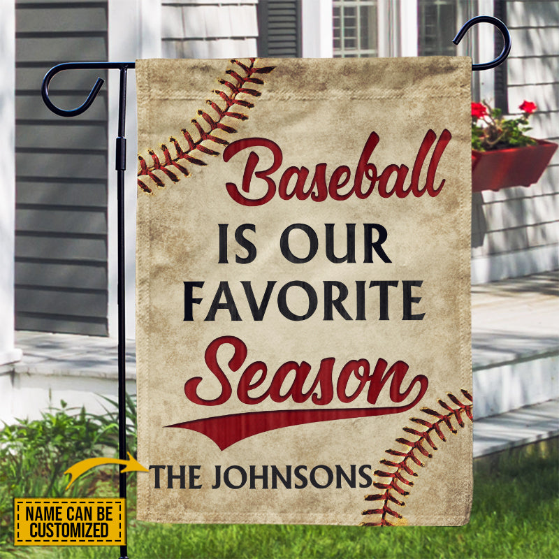 Personalized Baseball Favorite Season Customized Flag