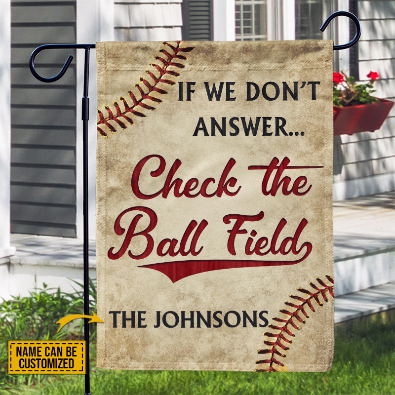 Personalized Baseball If We Don't Answer Field Customized Flag