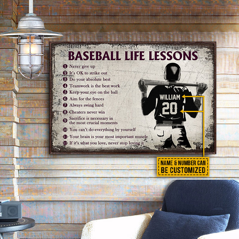 Personalized Baseball Life Lessons Customized Poster - Wander Prints™