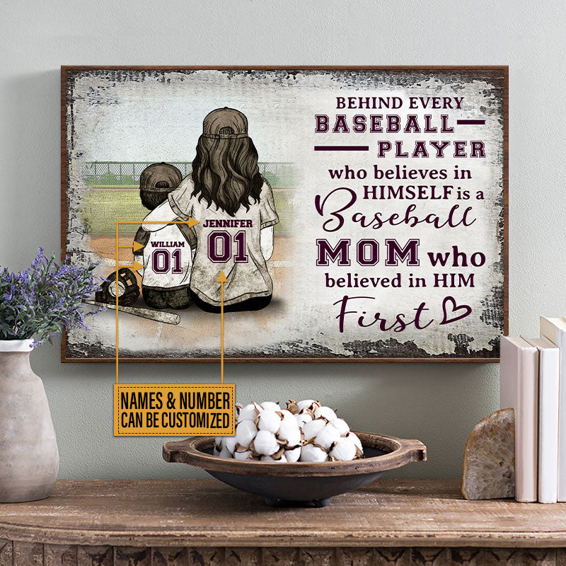 Personalized Baseball Mom Behind Every Baseball Player Custom Poster -  Wander Prints™