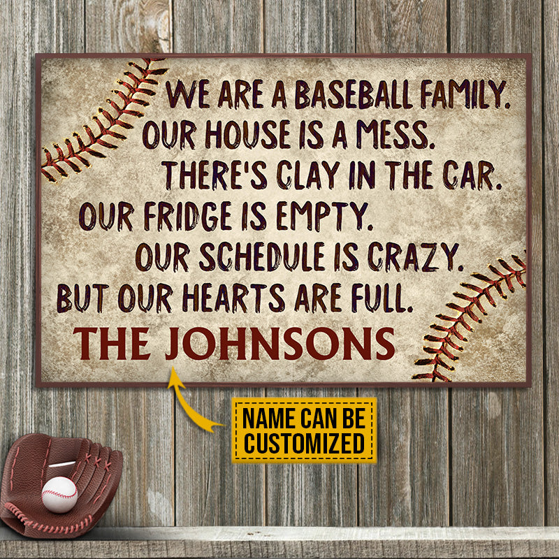 Personalized Baseball Family Our Home Is A Mess Customized Poster