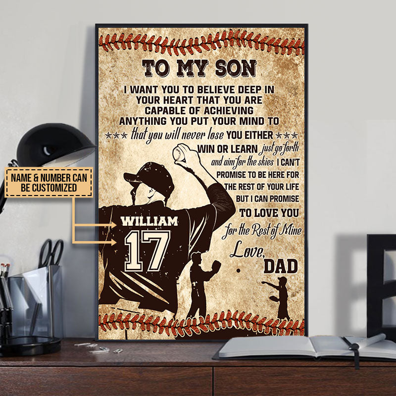 Personalized Baseball Dad And Child Thank You Dad Custom Quotes Custom -  Wander Prints™